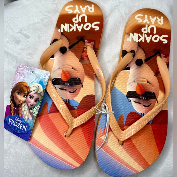 Disney Frozen ‘Olaf’ Flip Flop Sandals. Size 5-6 - Picture 2 of 4
